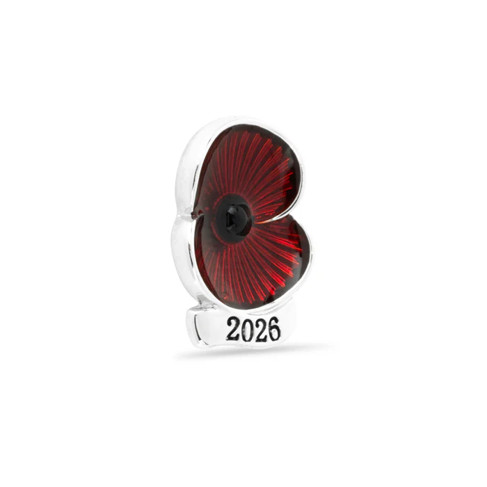 2026 Dated Poppy Lapel Pin in Silver Tone - Image 2
