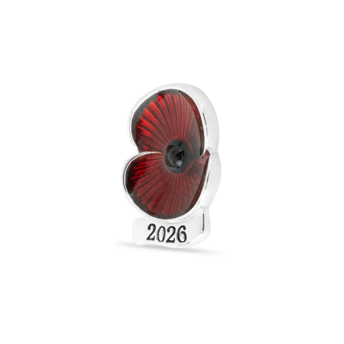 2026 Dated Poppy Lapel Pin in Silver Tone - Image 3
