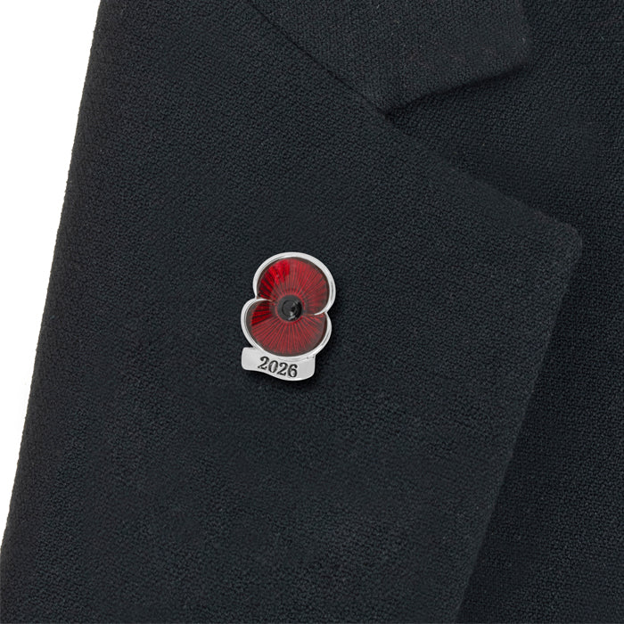 2026 Dated Poppy Lapel Pin in Silver Tone - Image 4