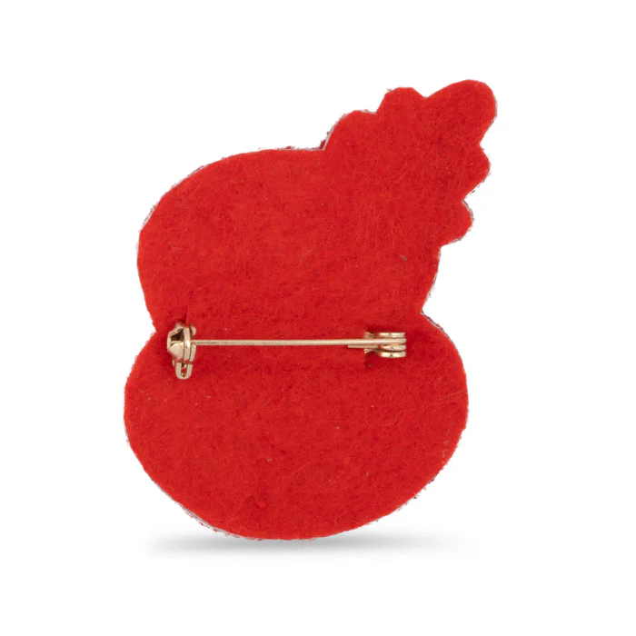 Beaded Leaf Poppy Brooch - Image 4