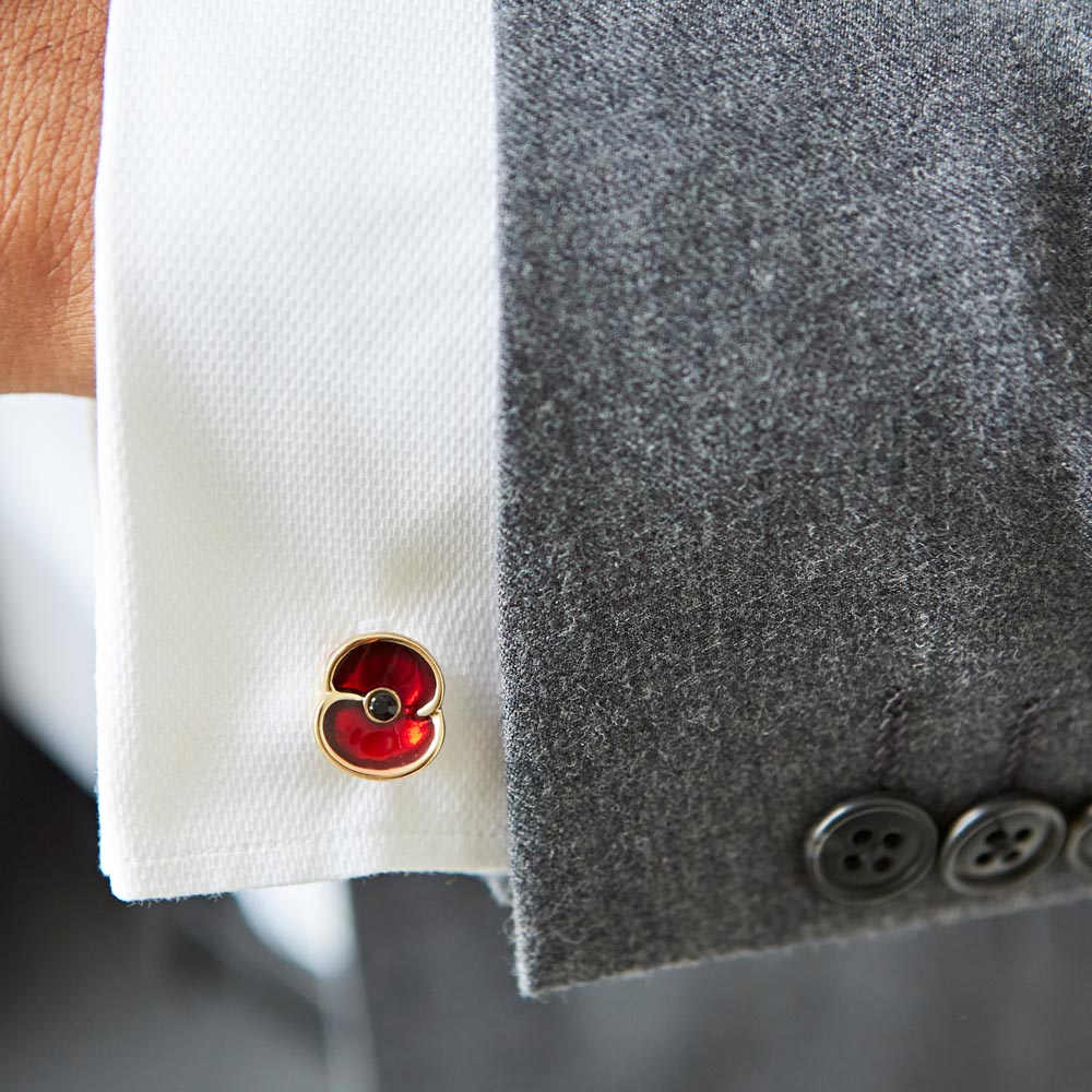 The Poppy Collection ® Enamel Cufflinks Gold Tone - Image 3