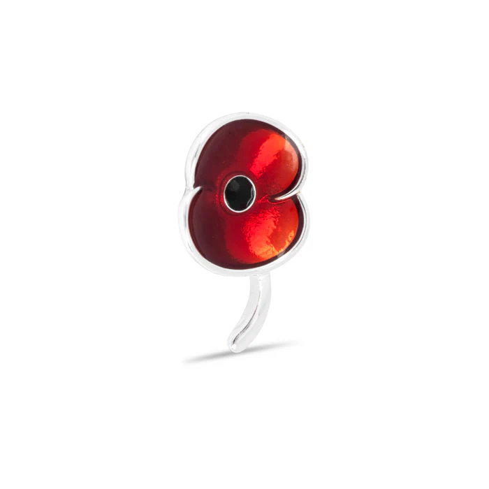 Enamel Poppy with Jet Centre Pin - Image 2