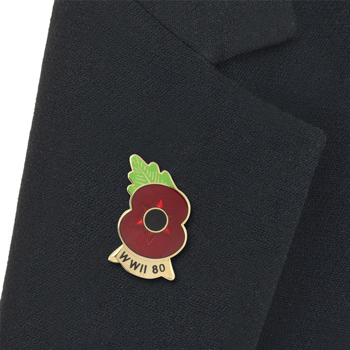 End of the Second World War 80 Years Poppy Lapel Pin - Image 4
