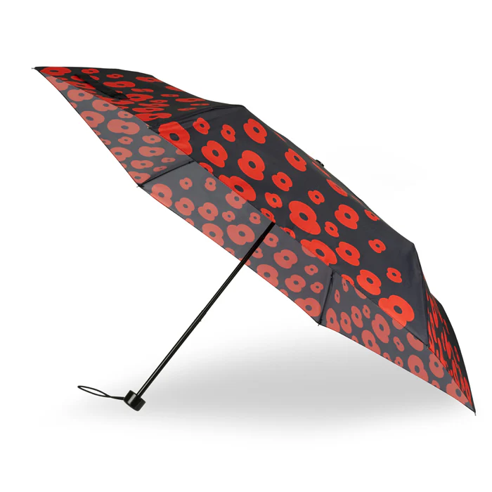 Falling Poppies rPET Compact Umbrella - Image 3
