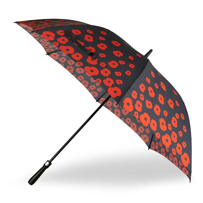 Falling Poppies rPET Golf Umbrella - Image 3