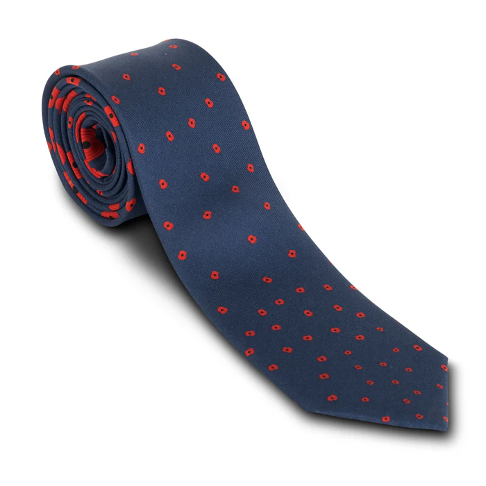 Falling Poppies Silk Tie