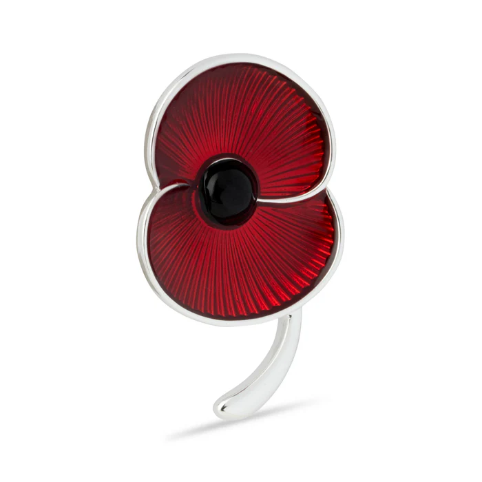 Flanders Field Poppy with Stem Brooch - Image 2