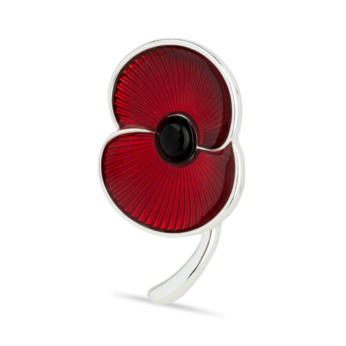 Flanders Field Poppy with Stem Brooch - Image 3