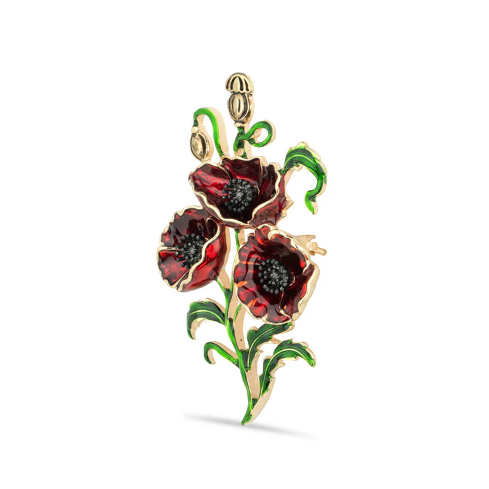 Laurence Llewelyn-Bowen Art Deco Poppy Brooch - Image 3
