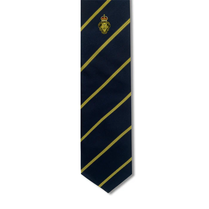 MEMBERS Navy Gold Stripe Single Motif Tie - Image 2