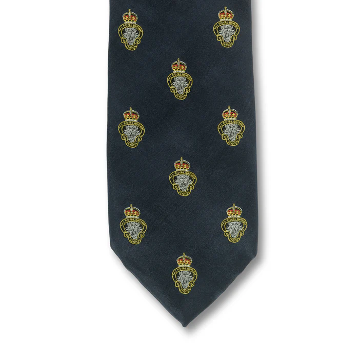 MEMBERS "Limited Edition" RBL Multi Silver Crest Motif  Silk Tie - Image 2