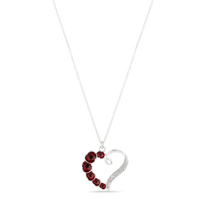 Multi Poppy Crystal Heart Necklace - Image 2