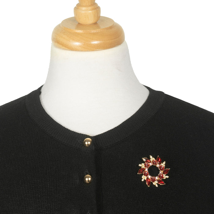 Multi Poppy Gem Wreath Brooch - Image 4
