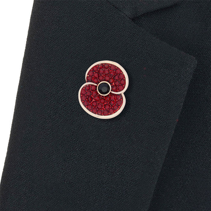 Pave Poppy Pin with Jet Centre - Image 4