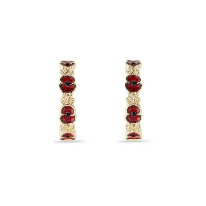 Poppy Wreath Hoop Earrings - Image 3