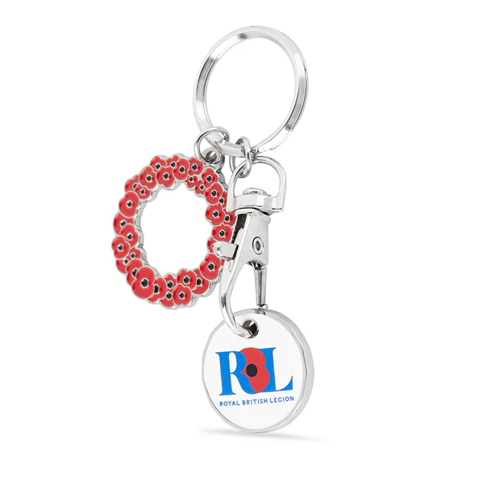 Poppy Wreath Trolley Keyring - Image 2