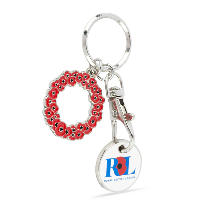 Poppy Wreath Trolley Keyring - Image 3