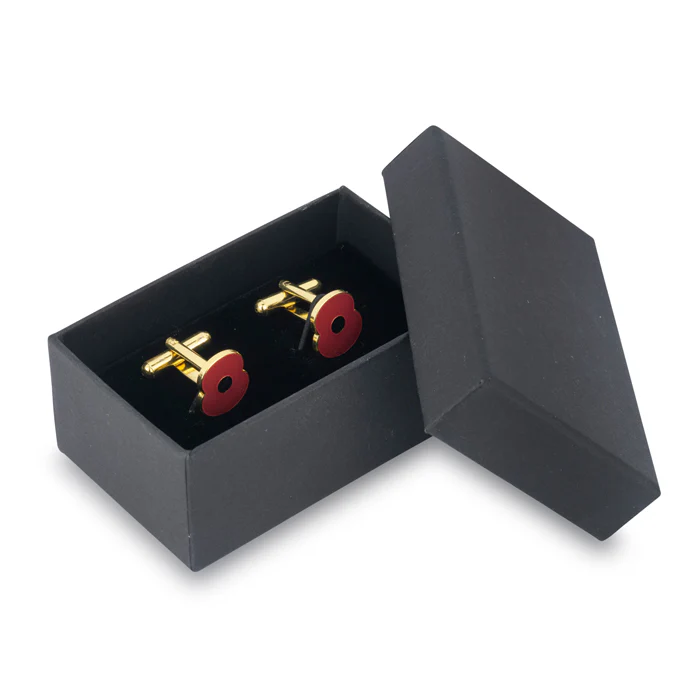 Red Enamel Poppy Cufflinks - Image 7