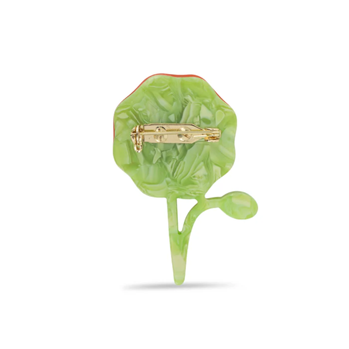 Resin Poppy with Stem Brooch - Image 4