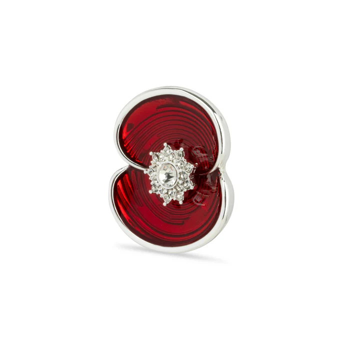 Ripple Crystal Centre Poppy Pin - Image 2