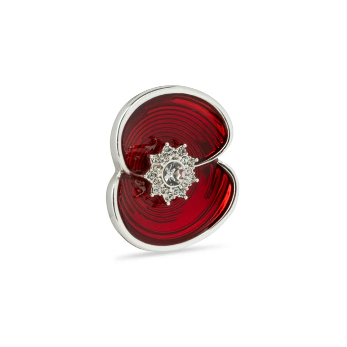 Ripple Crystal Centre Poppy Pin - Image 3