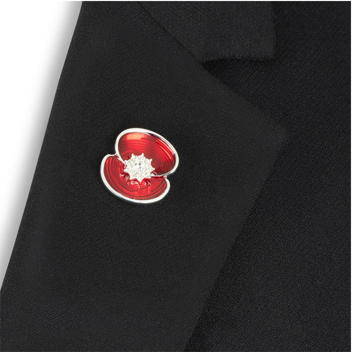 Ripple Crystal Centre Poppy Pin - Image 4