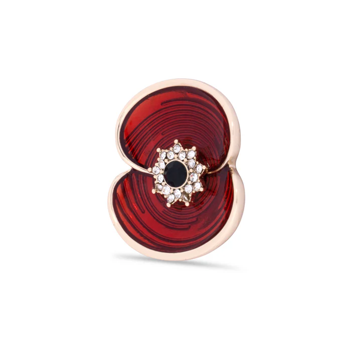 Ripple Poppy Crystal Jet Centre Pin - Image 3