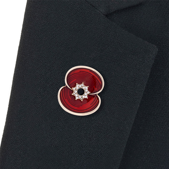 Ripple Poppy Crystal Jet Centre Pin - Image 4