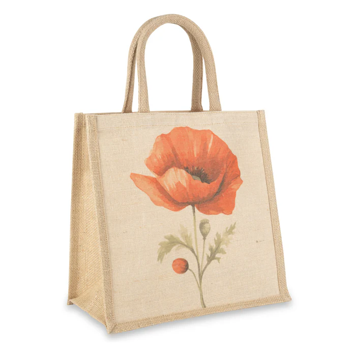 Single Poppy Medium Juco Bag - Image 3
