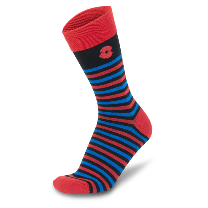 Argyle & Stripe Poppy Bamboo Socks - Pack of 3 - Image 5